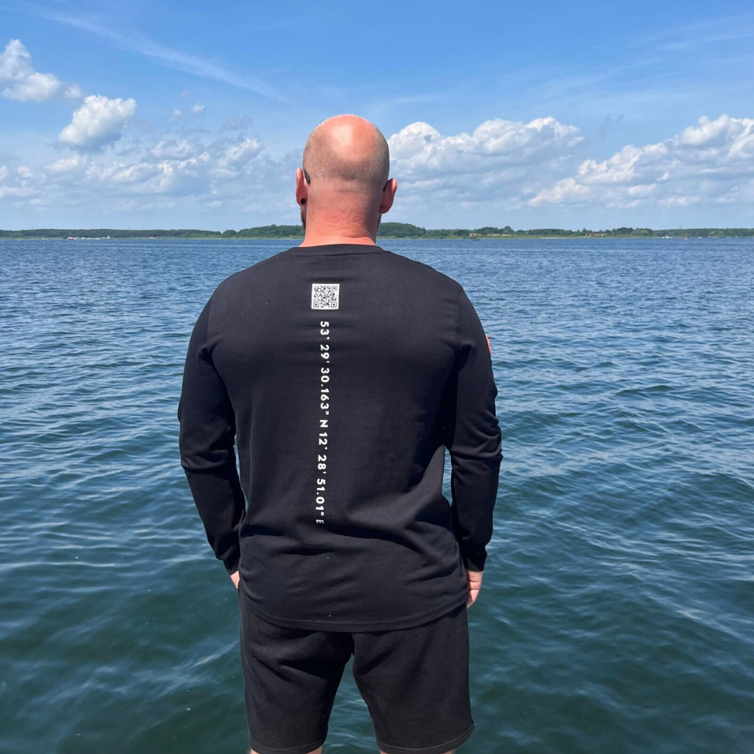 Sea Scouts Fleesensee Langarmshirt Herren Schwarz Harbor Warriors – Produktansicht 2