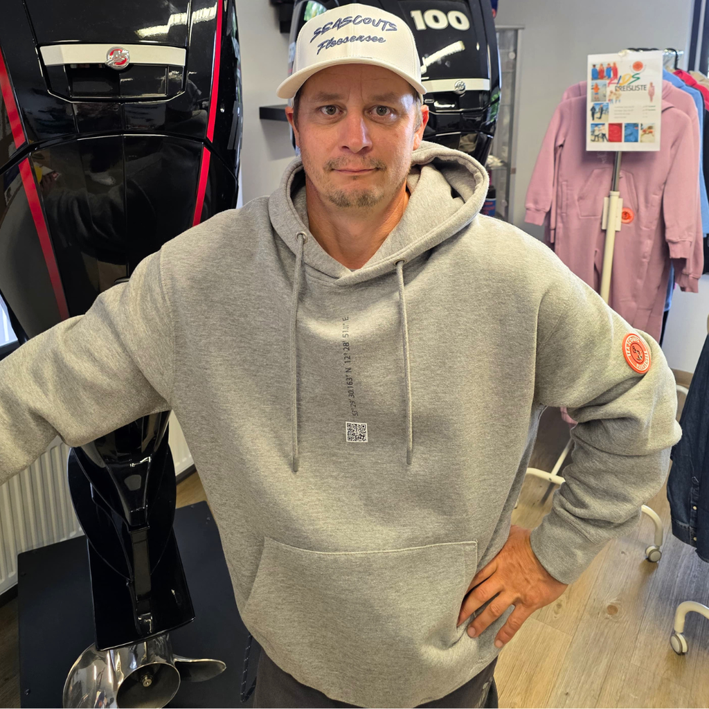 Sea Scouts Fleesensee Hoodie Herren Grau Harbor Warriors – Produktansicht 2