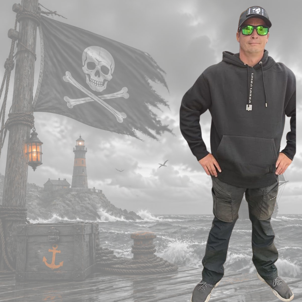 SeaScouts Fleesensee Hoodie Herren Harbor Warriors Schwarz – Produktansicht 1