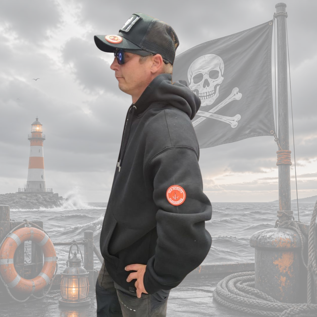 SeaScouts Fleesensee Hoodie Herren Harbor Warriors Schwarz – Produktansicht 2