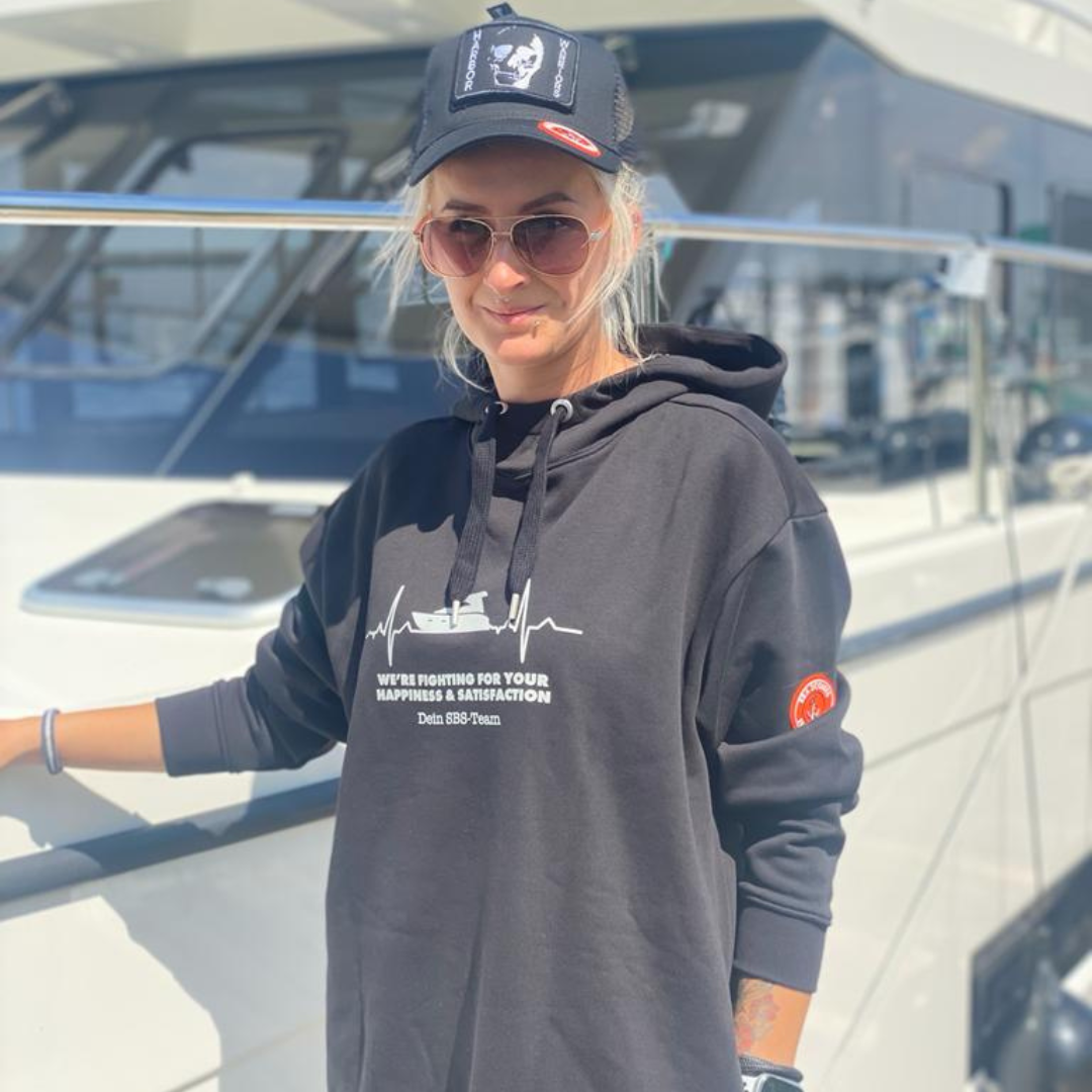 SeaScouts Fleesensee Damen-Hoodie Harbor Warriors Schwarz – Produktansicht 3