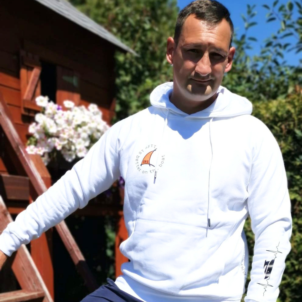 SEA SCOUTS Herren-Hoodie Weiß – Fleesensee Edition