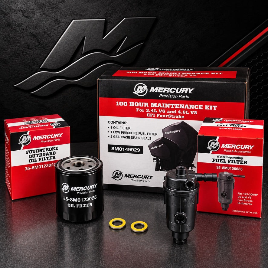 Mercury Service Kit 100 Stunden 8M0149929 – für 175–300 PS V6 (3,4L) & V8 (4,6L) Außenborder