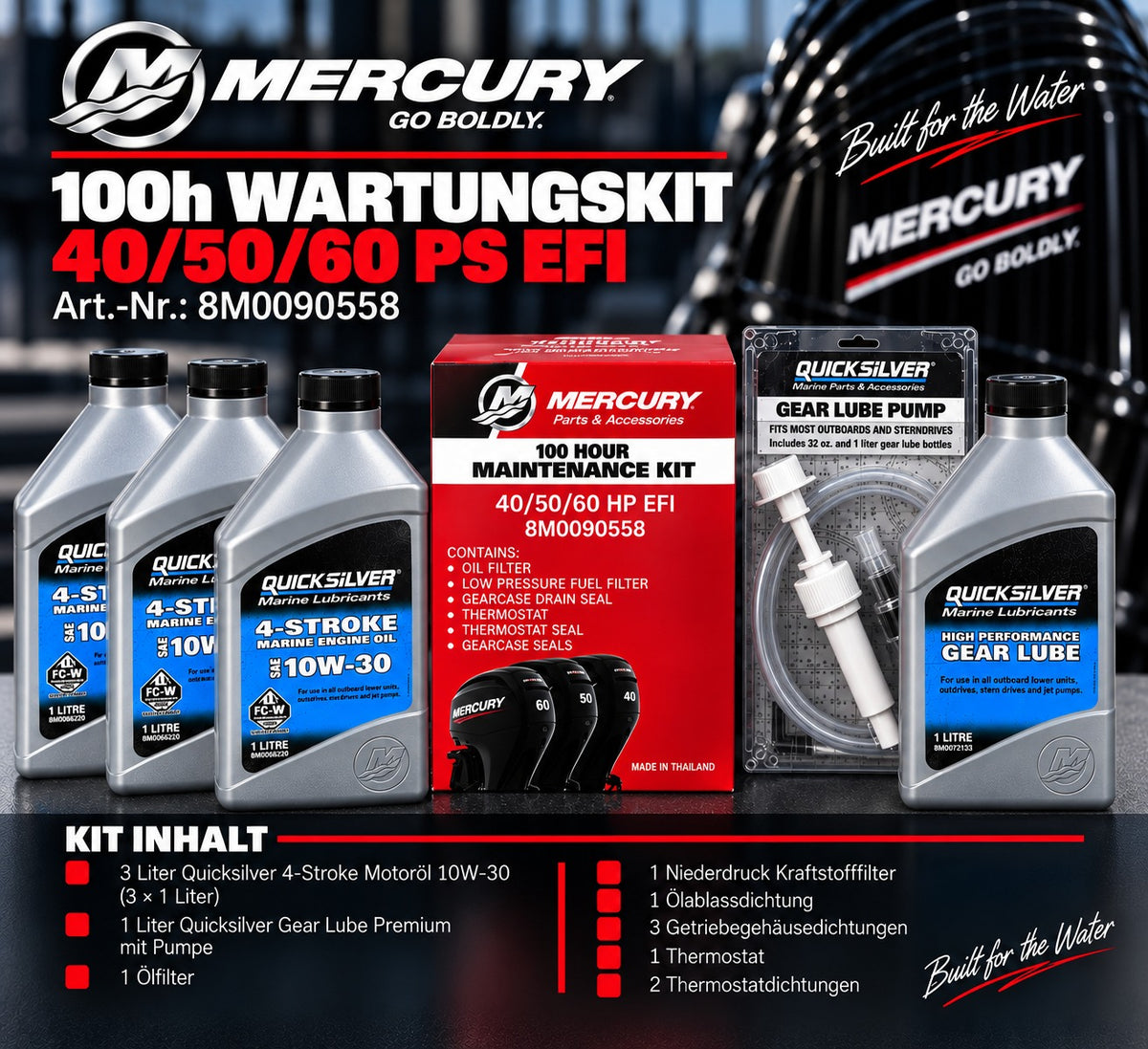 Mercury Service Kit 100h – 40/50/60 PS EFI | inkl. Thermostat | Original Mercury Teile