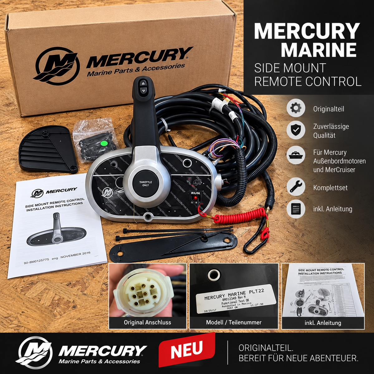 Mercury Marine Side Mount Remote Control – Fernschaltung | 8M0103449 | Neu