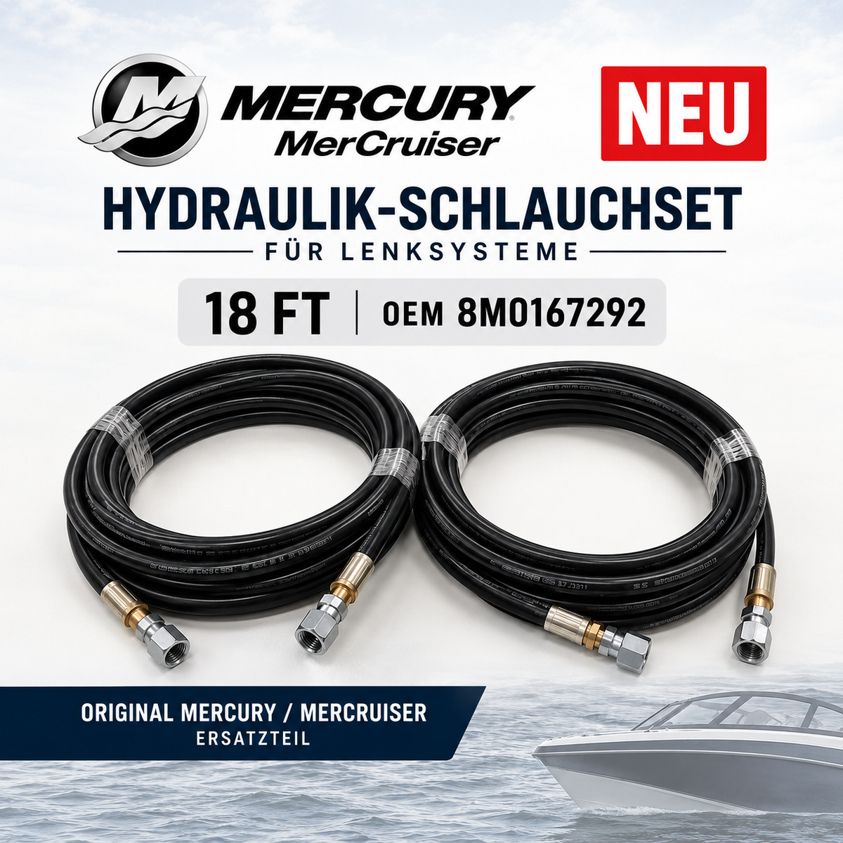 Mercury / MerCruiser Hydraulik-Schlauchset 18 ft – KIT-HOSE | 8M0167292 | Neu