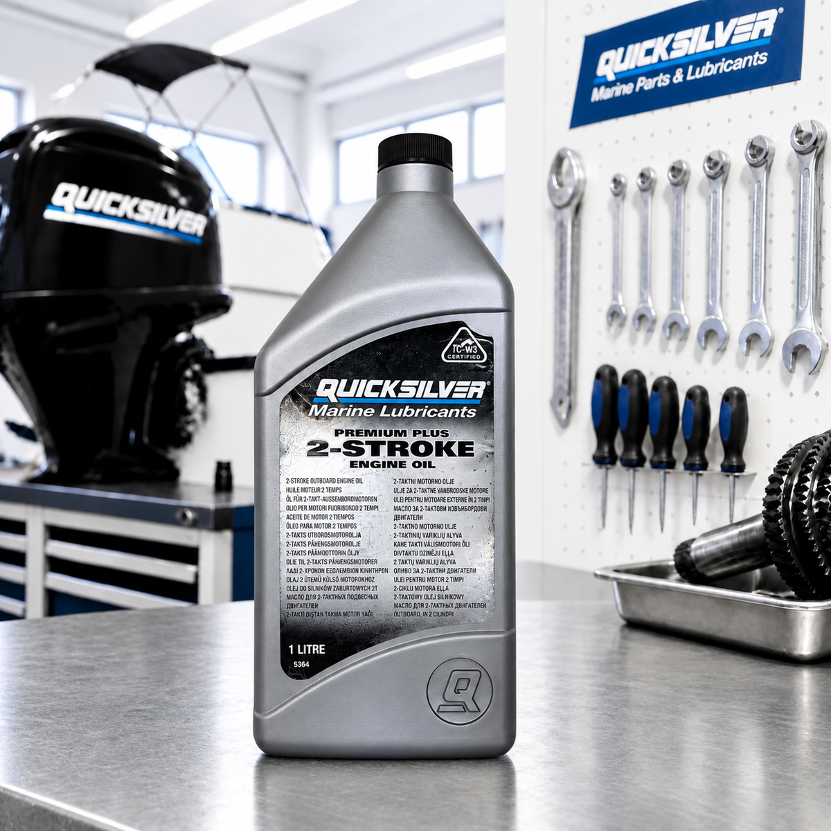 Quicksilver Plus 2-Takt Motoröl – Marine Engine Oil | 1 Liter | Art. 858026QB1