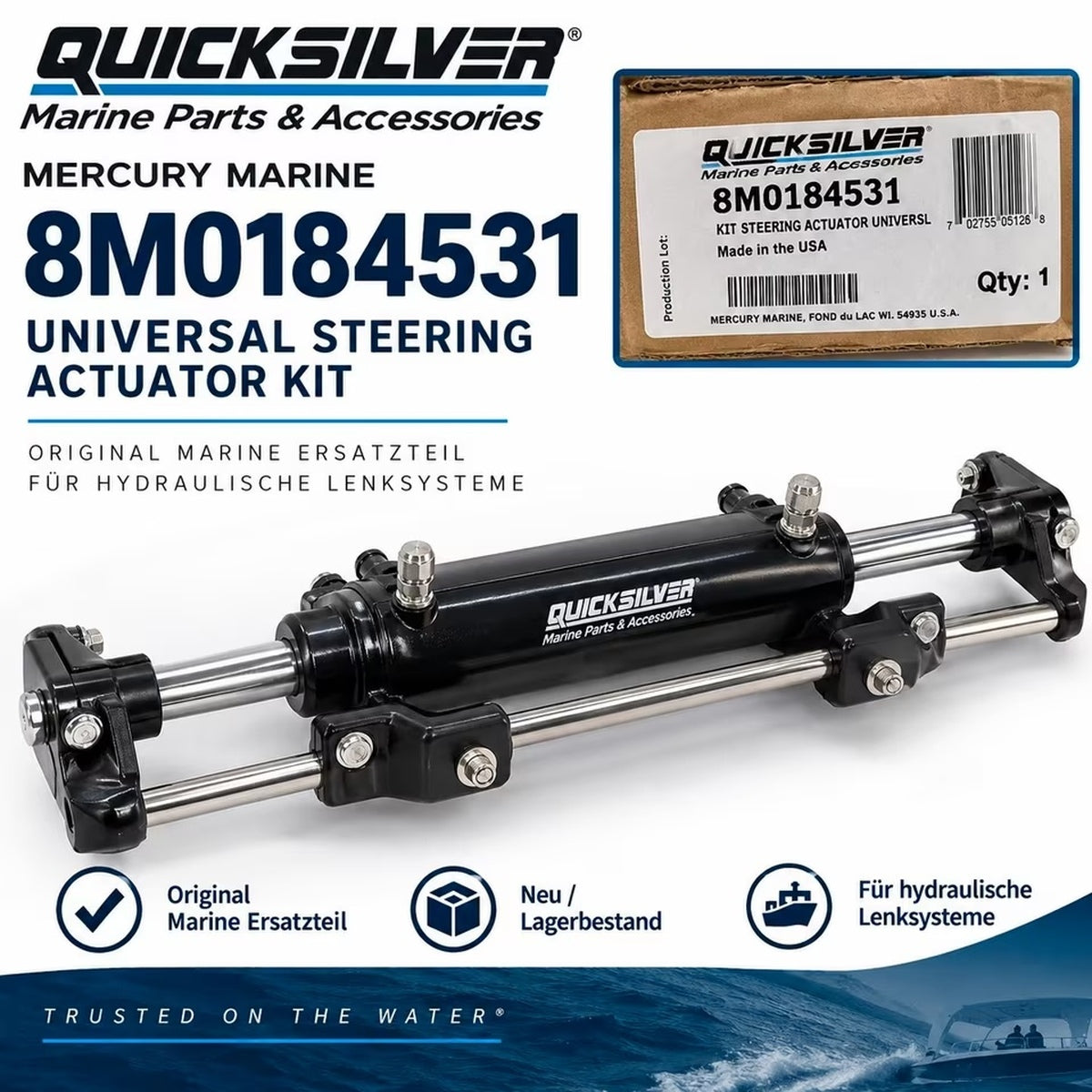 Quicksilver / Mercury Marine Steering Actuator Kit – KIT STEERING ACTUATOR UNIVERSAL | 8M0184531 | Neu