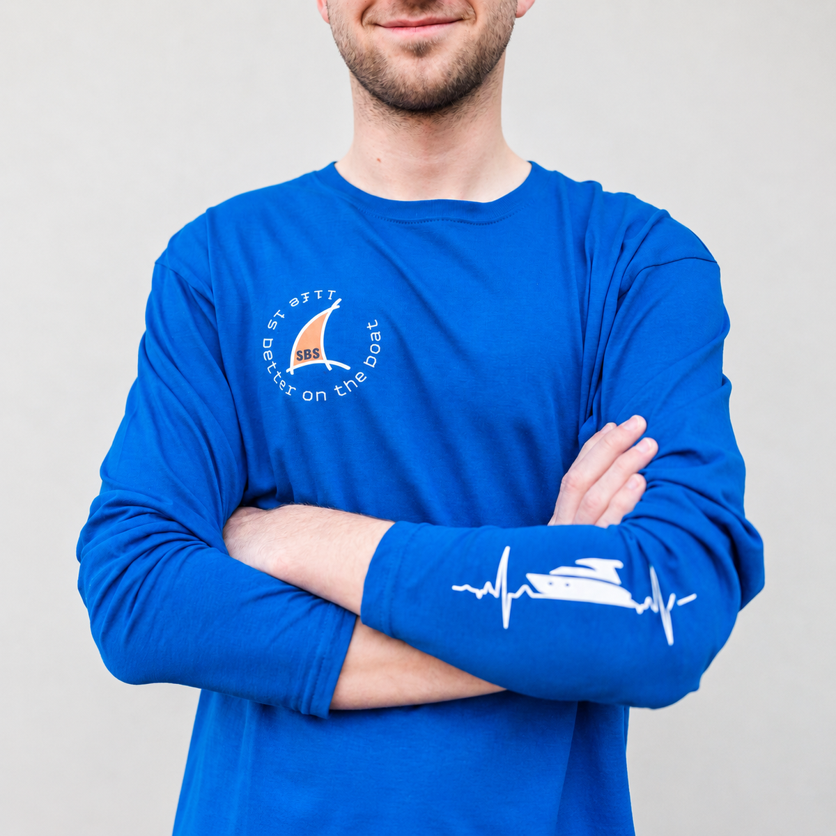 SEA SCOUTS Langarmshirt Herren Royalblau – Fleesensee Edition