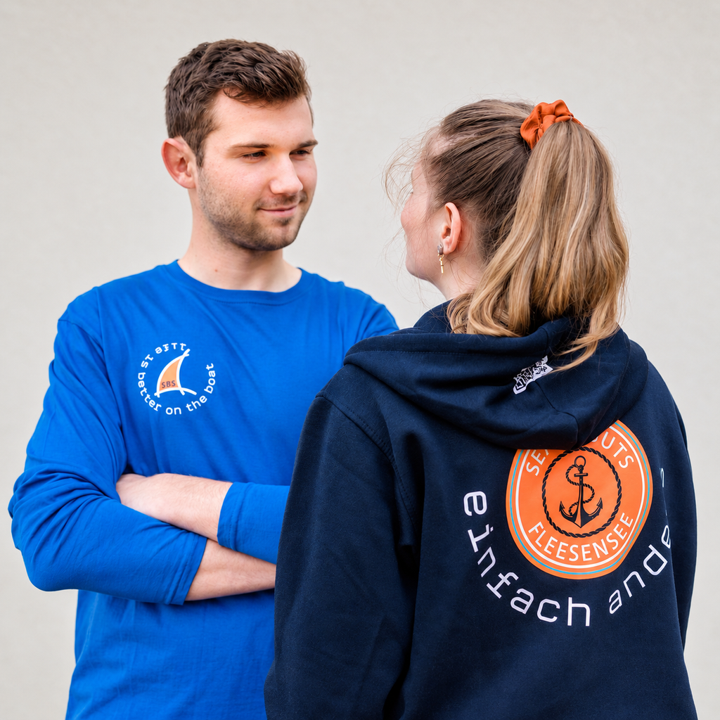 SEA SCOUTS Langarmshirt Herren Royalblau – Fleesensee Edition