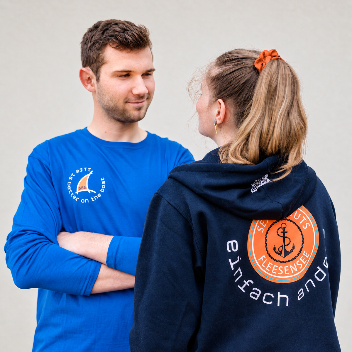SEA SCOUTS Langarmshirt Herren Royalblau – Fleesensee Edition