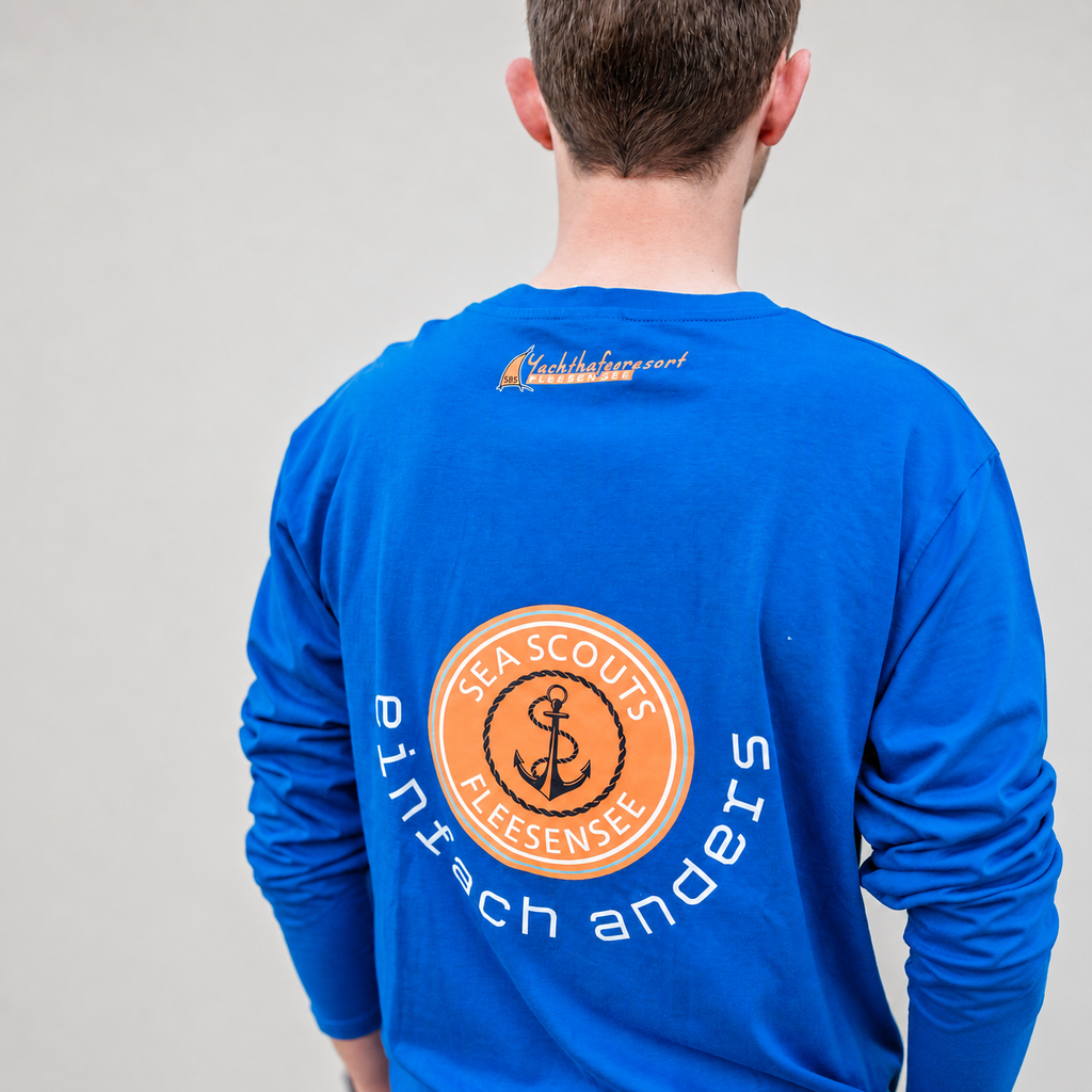 SEA SCOUTS Langarmshirt Herren Royalblau – Fleesensee Edition