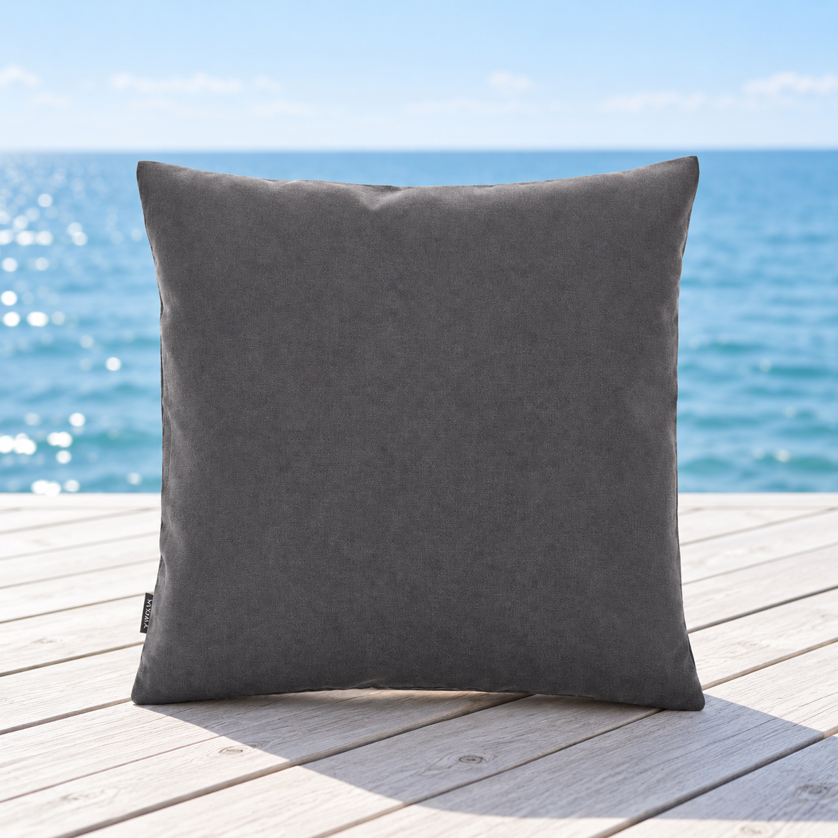 Wasserabweisendes Bootskissen dunkelgrau 45 x 45 cm