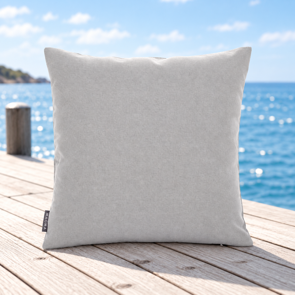 Wasserabweisendes Bootskissen grau 45 x 45 cm